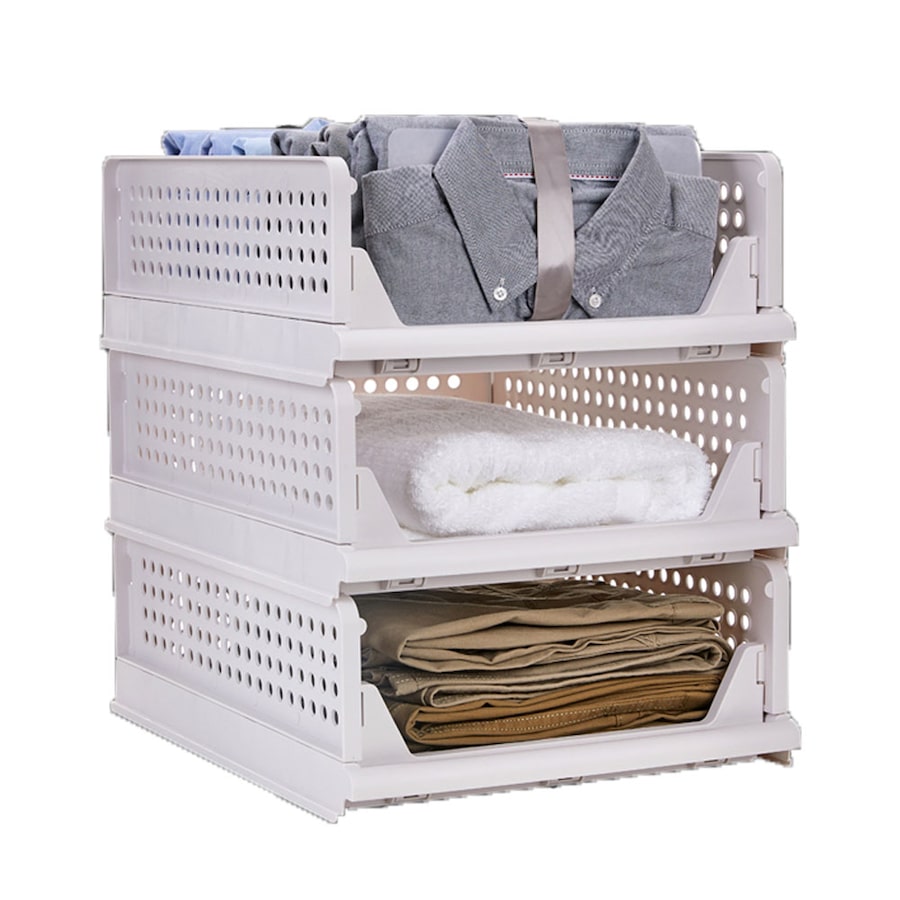 Slidable Draw Buy 5x Foldable Stackable Slidable Multi Purpose Plastic Storage Drawer ...