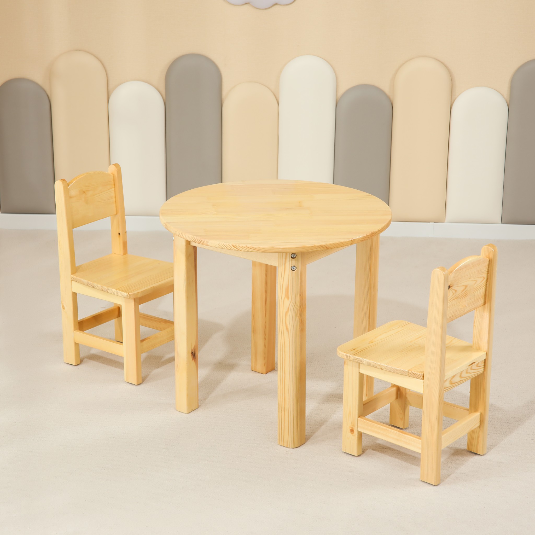 childs wooden chair with arms