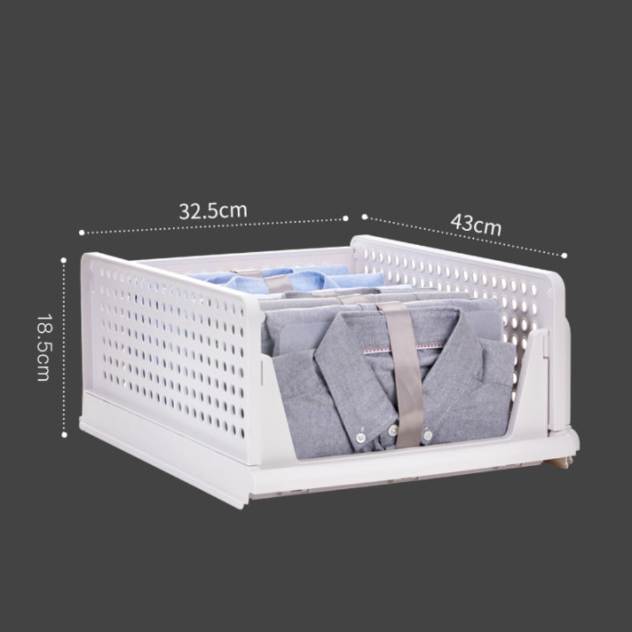 Buy 8x Foldable Stackable Slidable Multi Purpose Plastic Storage Drawer ...
