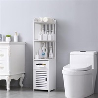 Bathroom Storage Utility Display Cabinet Stand White Waterproof 3 Shelves
