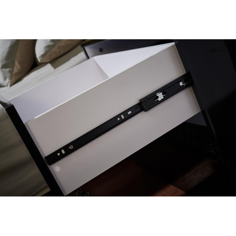 Buy Designer High Gloss Black Finish Bedside Table Nightstand MyDeal