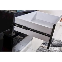 High Gloss Black Bedside Table Nightstand with 2 Drawers