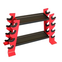 Compact Solid Metal Kettlebell Dumbbell Rack Storage Stand Home Gym Red 200KG