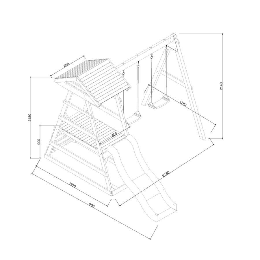 Hide & Seek Kids - Milo Swing Set - Pearl White Accessories