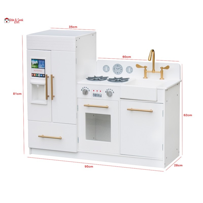 Kids Wooden Play White Kitchen | Buy Play Kitchens & Toy Food - 710439
