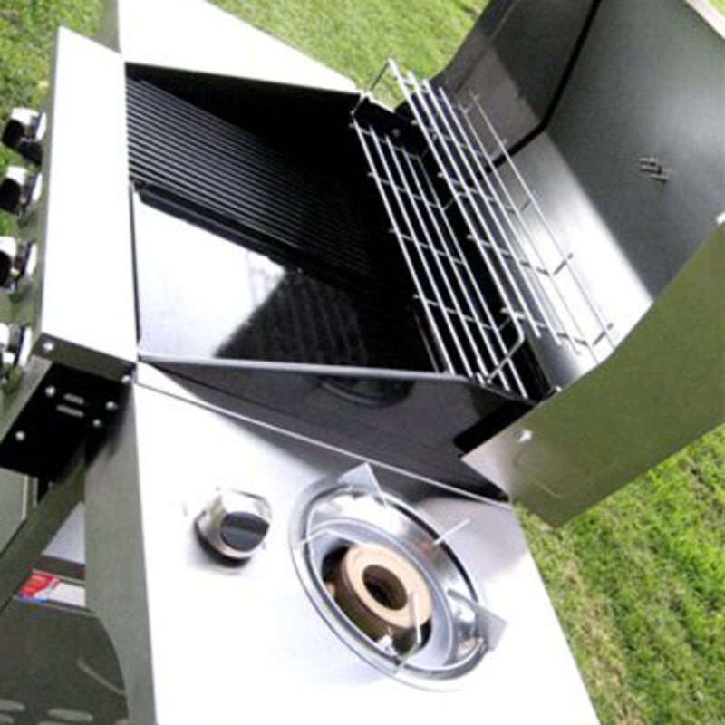 Outdoor Kitchen 4 Burner Gas Grill & Hot Plate BBQ | Buy Gas BBQ - 120550