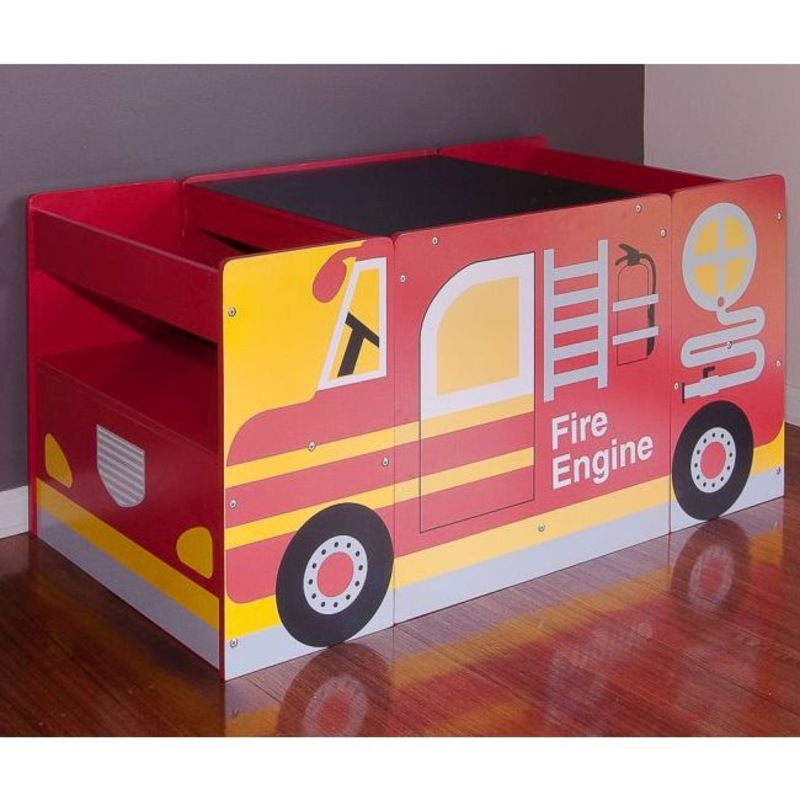 Buy Kids Fire Truck Table & Chair Set w/ Blackboard Top MyDeal