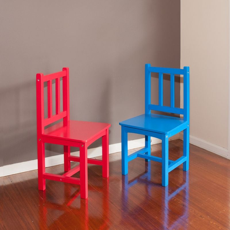 Kids Playroom Wooden Table & Chairs Set in Red Blue | Buy Kid's Tables