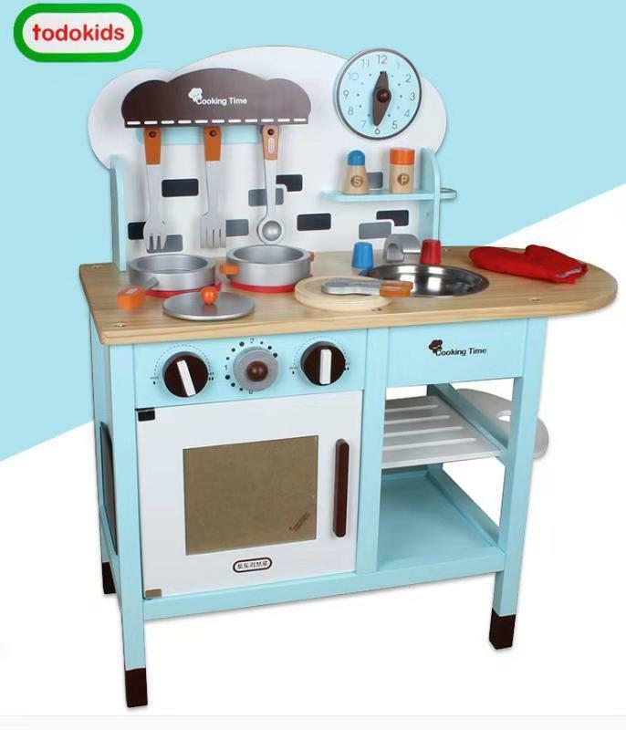 little chef blue wooden kitchen