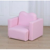 Recliner Armchair Sofa Children Kids Table Chair Leather Fabric Couch Pink