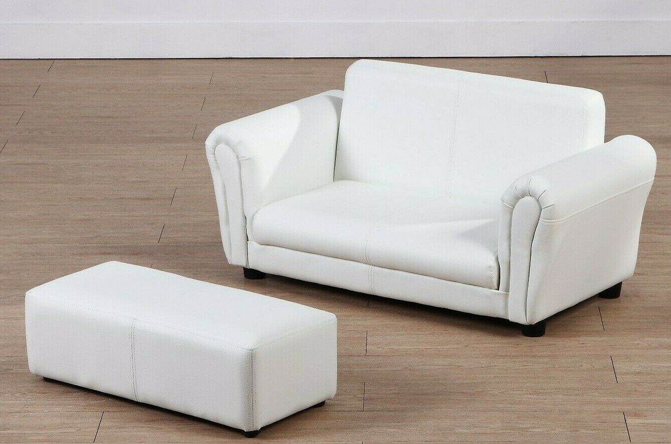 Toddler White Sofa Lounge Couch Double Seat