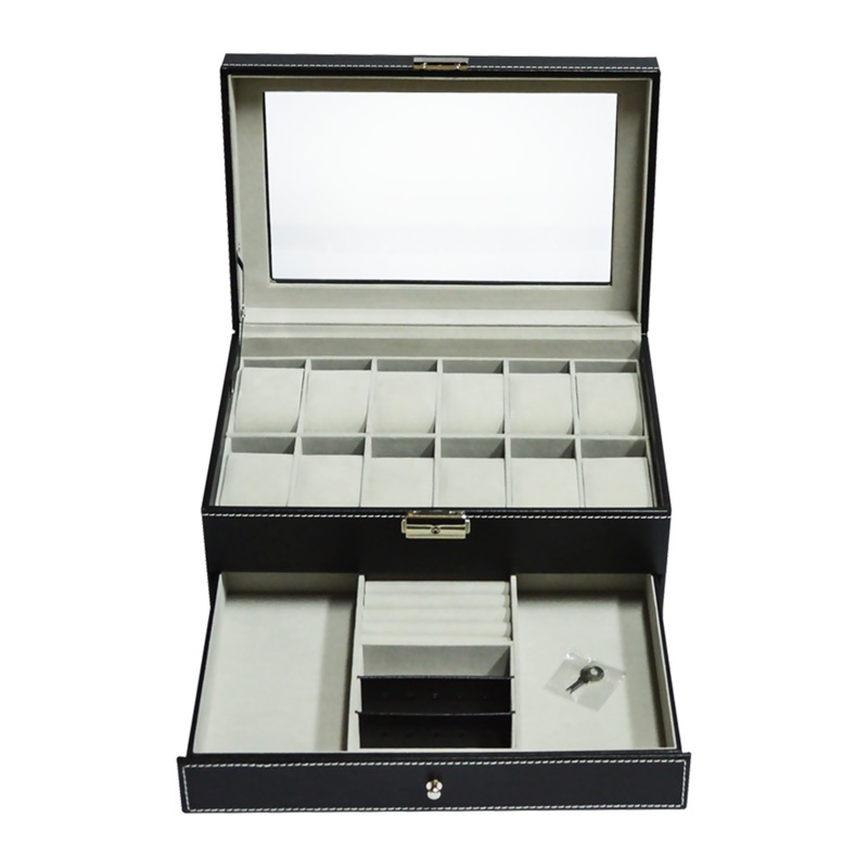 Buy 12 Grids Watch Display Case Leather jewellery Storage Box Organiser