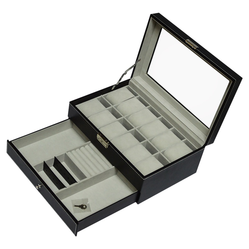 Buy 12 Grids Watch Display Case Leather jewellery Storage Box Organiser