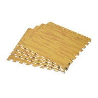 12 Tiles EVA Fitness Home Yoga Gym Interlocking Floor Puzzle Mat - Wood Colour