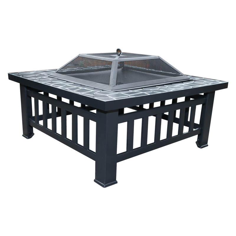 18 Square Metal Fire Pit Outdoor, Bbq Galore Fire Pit
