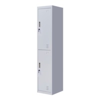 2-Door Vertical Locker for Office Gym Shed School Home Storage