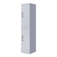 2-Door Vertical Locker for Office Gym Shed School Home Storage