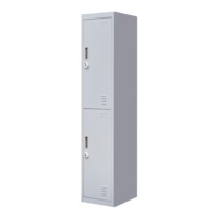 2-Door Vertical Locker for Office Gym Shed School Home Storage