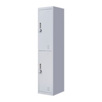 2-Door Vertical Locker for Office Gym Shed School Home Storage