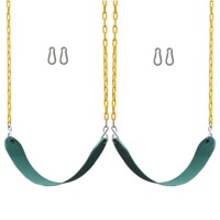 2 Pack Swings Seats Heavy Duty 66" Chain Plastic Coated Playground Swing