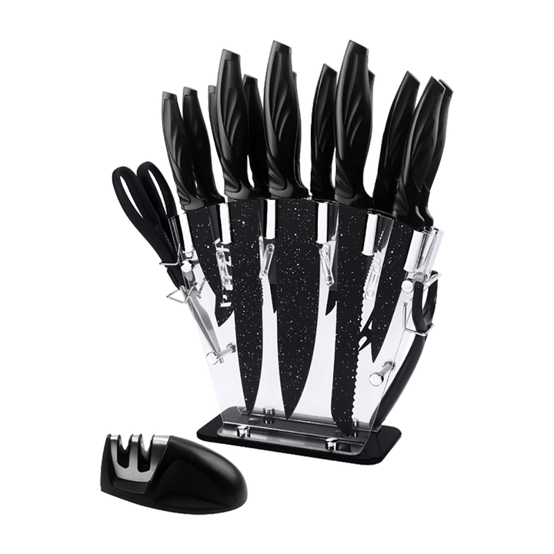 Knife Block Set with Rainbow Blades 13-Piece Kitchen