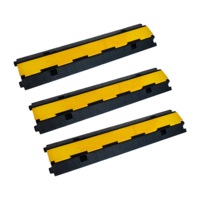 3pcs 2-Cable Rubber Electrical Wire Cover Heavy Duty Protector Dual Channel