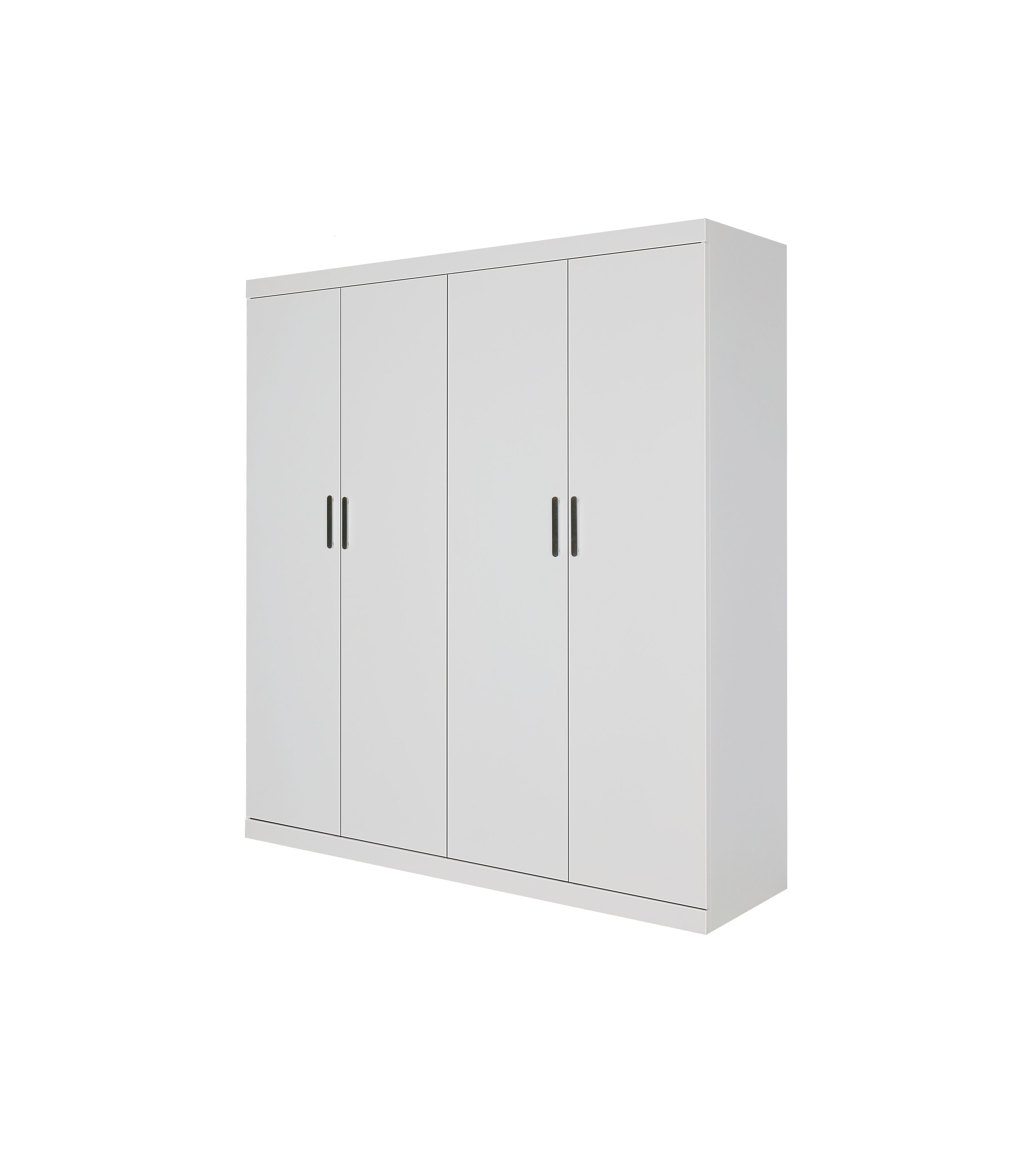 Buy 4 Door White Wardrobe Cabinet Hanging Rail Shelves Black buy-4-door-white-wardrobe-cabinet-hanging-rail-shelves-black