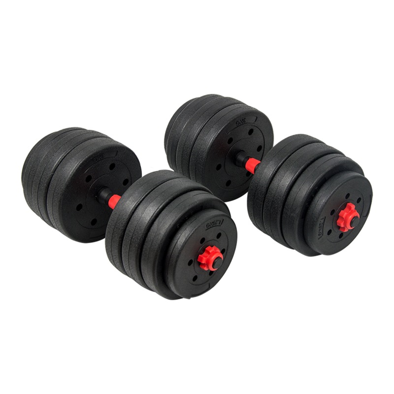 40kg Adjustable Rubber Dumbbell Set Barbell Home GYM Exercise Weights