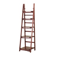 5 Tier Wooden Ladder Shelf Stand Storage Book Shelves Shelving Display Rack