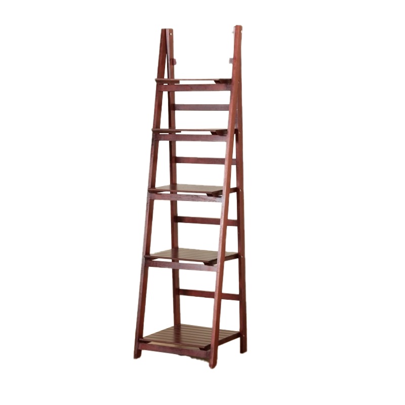 Buy 5 Tier Wooden Ladder Shelf Stand Storage Book Shelves Shelving