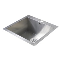 530x505mm Handmade Stainless Steel Topmount Kitchen Laundry Sink with Waste