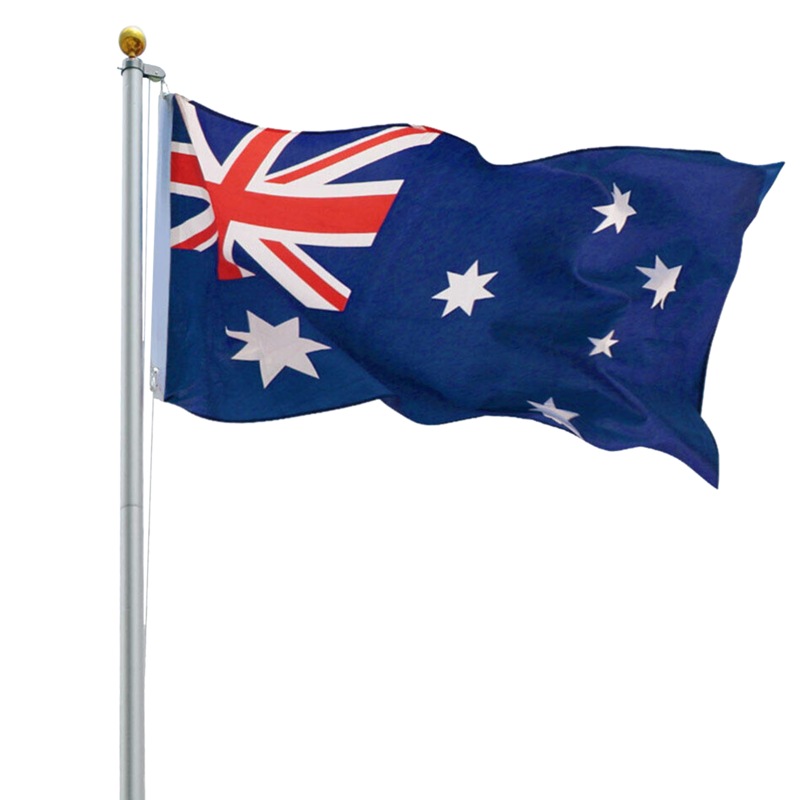 6.0m Flag Pole Full Set / Kit w Australian Flag Buy Fan Gear 136054