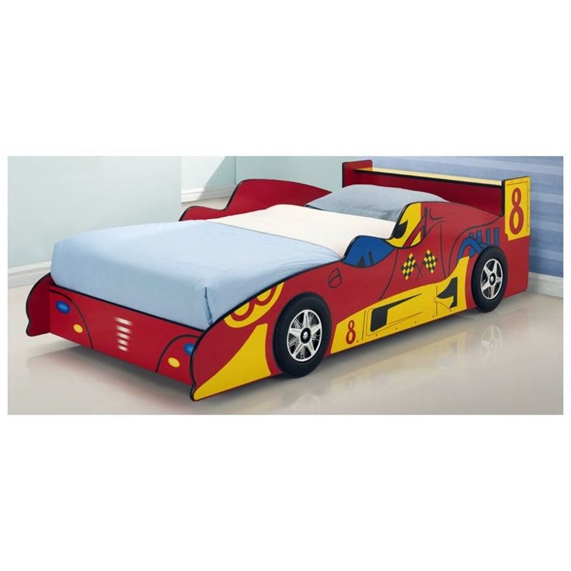 Toddler Kids Red Racing Race Car Bed, Race Car Bed Frame