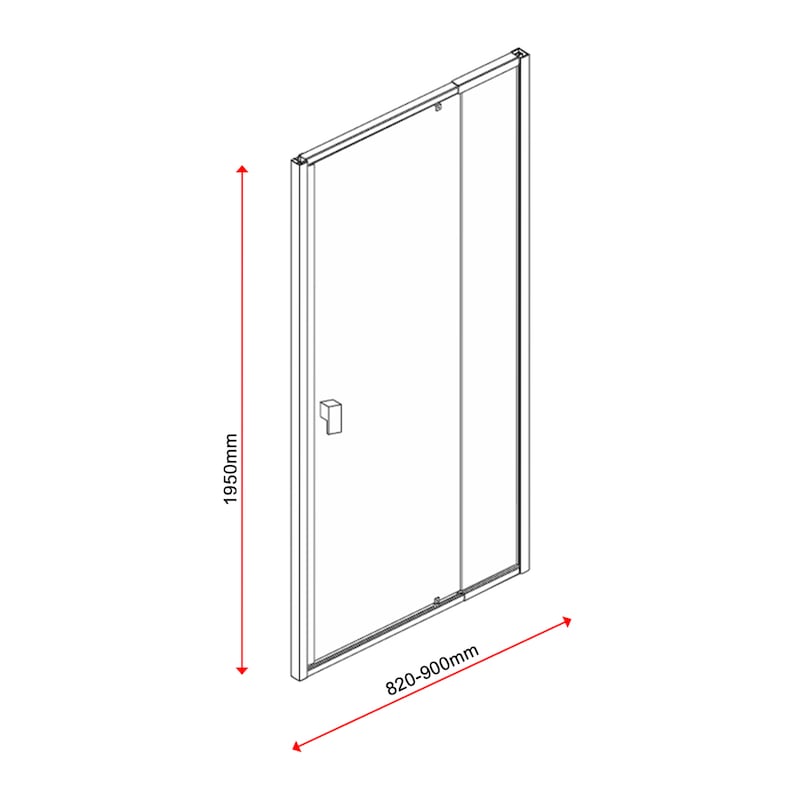 Buy Adjustable Semi Frameless Shower Screen (82~90) x 195cm Australian ...