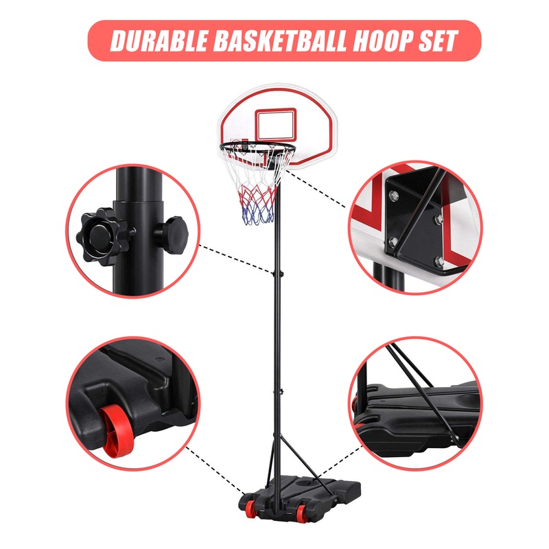 Buy Basketball Ring Hoop Height Adjustable Portable Set MyDeal