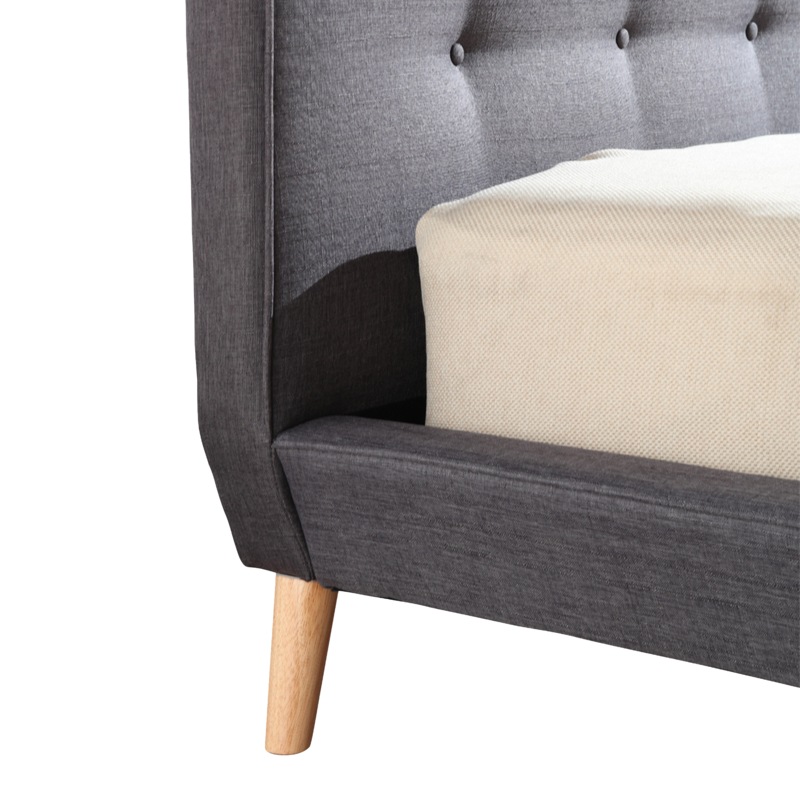 Buy Queen Linen Fabric Deluxe Bed Frame Grey MyDeal