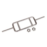 Chrome Tricep Bar Barbell Heavy Duty with Spinlock Collars