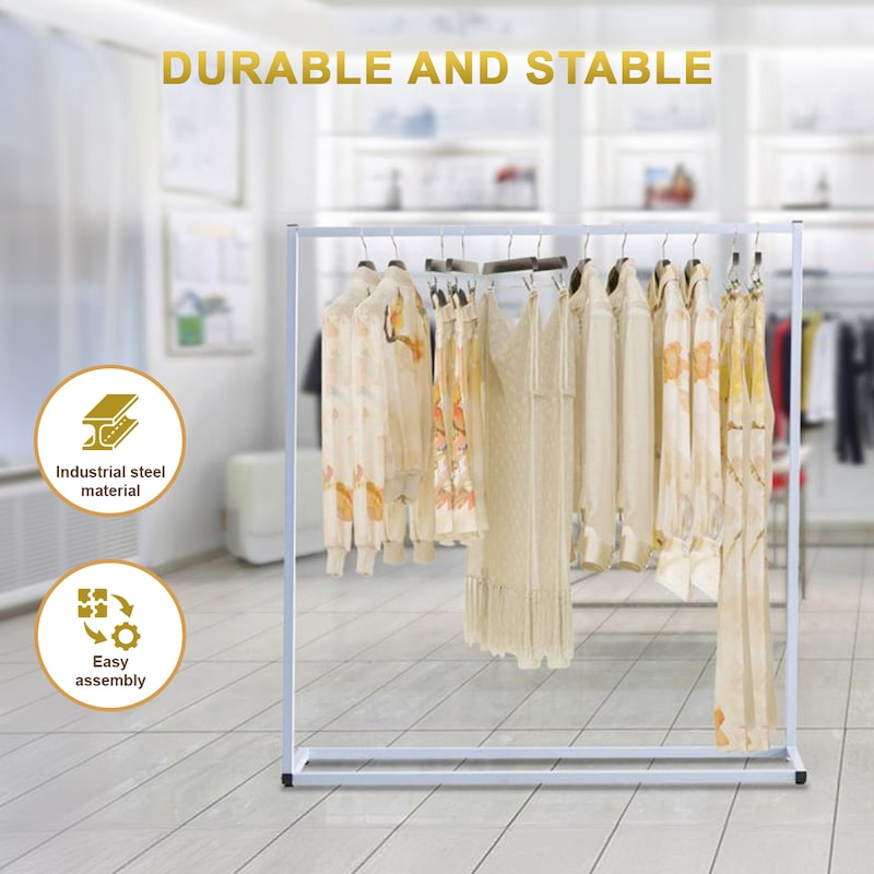 Buy Commercial Clothing Garment Rack Retail Shop White - MyDeal