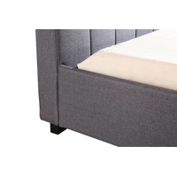 King Single Linen Fabric Deluxe Bed Frame Grey