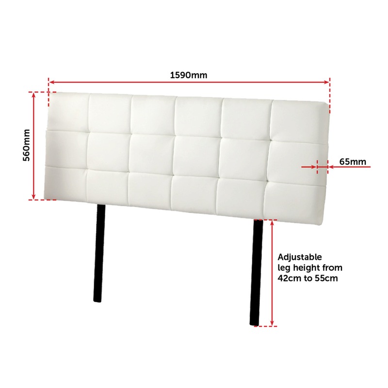 Buy PU Leather Queen Bed Deluxe Headboard Bedhead White MyDeal