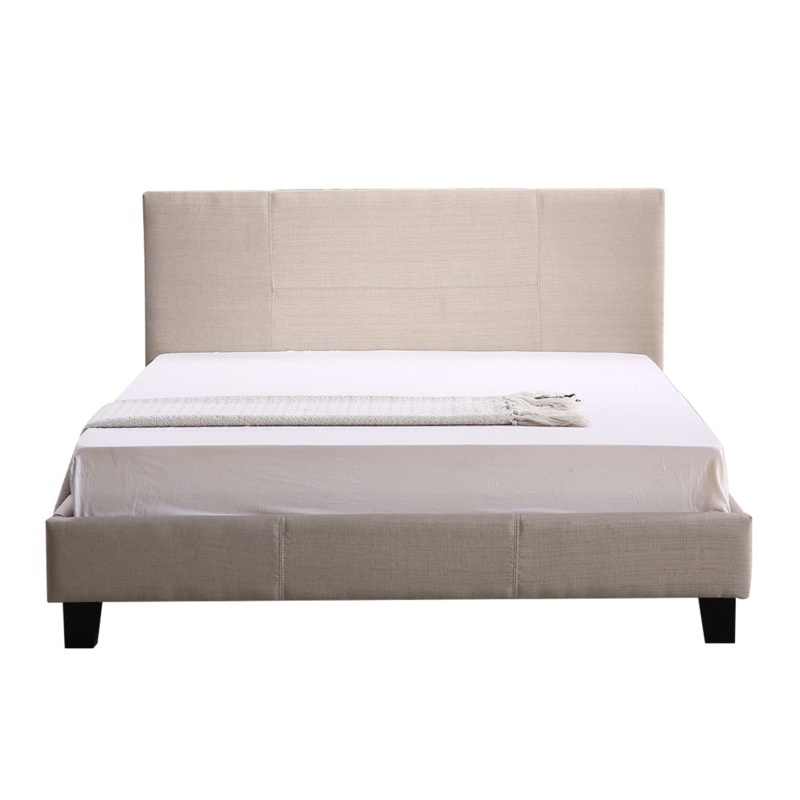 Double Linen Fabric Bed Frame Beige Buy Double Bed Frame 135288