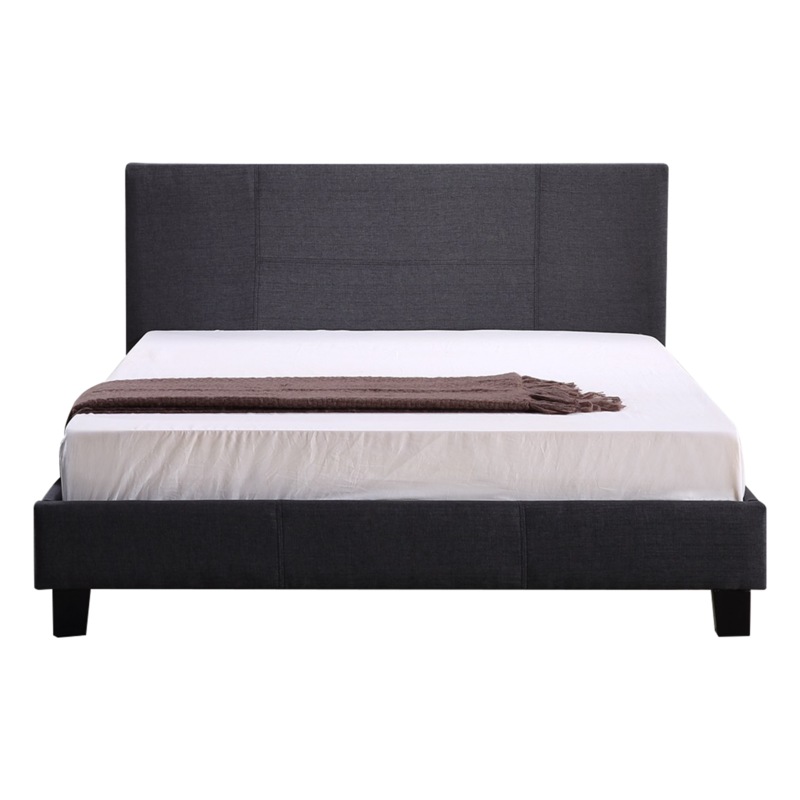 Buy Double Linen Fabric Bed Frame Grey MyDeal