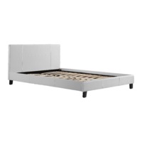 Double PU Leather Bed Frame White