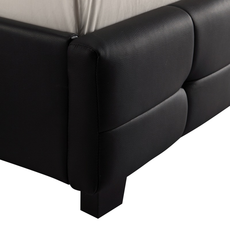 Buy Double PU Leather Deluxe Bed Frame Black MyDeal