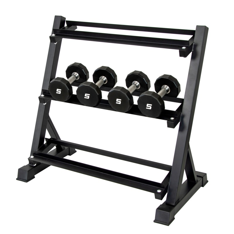 Dumbbell Rack Storage Stand Hex Weight Heavy Duty 3 Tier Wide Home Gym