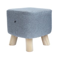 Fabric Ottoman Foot Stool Rest Pouffe Footstool Wood Storage Padded Seat