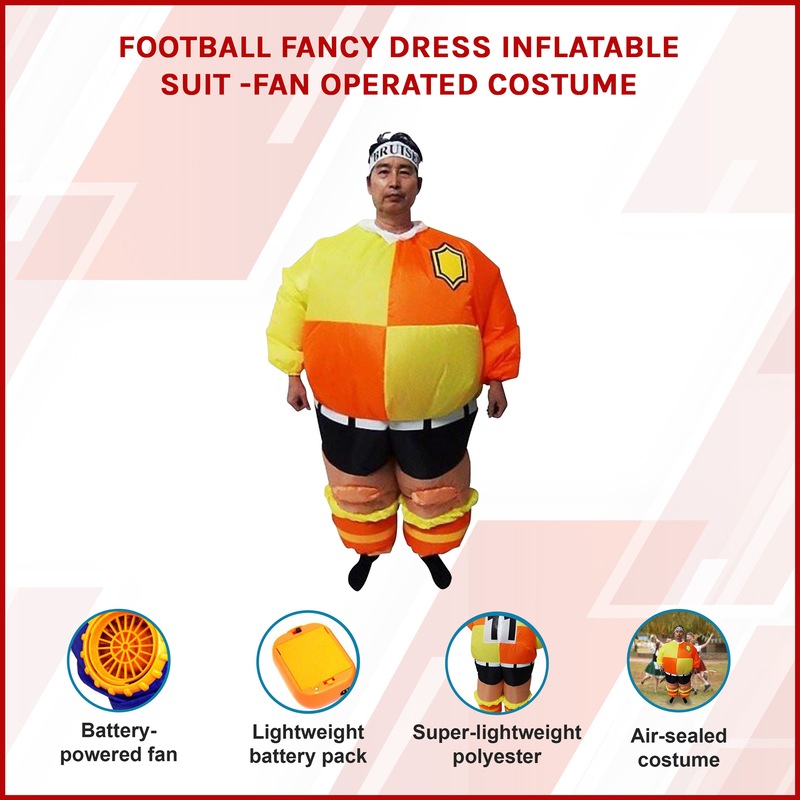 Buy FOOTBALL Fancy Dress Inflatable Suit Fan Operated Costume MyDeal