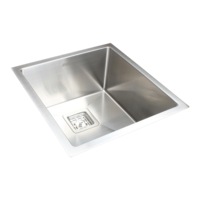 430x455mm Handmade 1.5mm Stainless Steel Undermount / Topmount Kitchen Sink with Square Waste