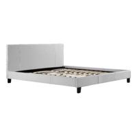 King PU Leather Bed Frame White