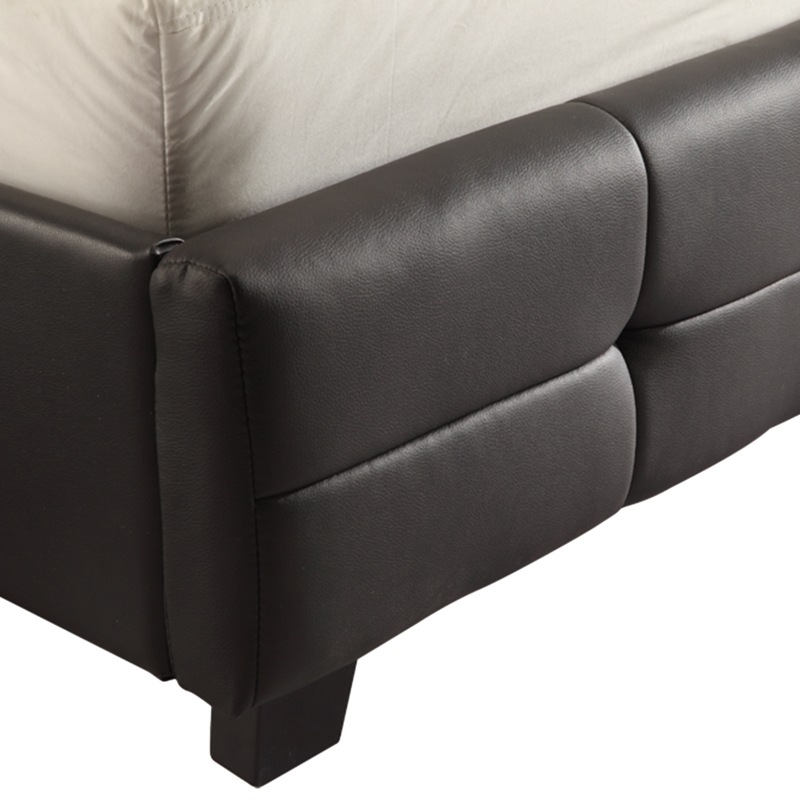 Buy King PU Leather Deluxe Bed Frame Black MyDeal